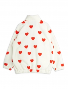 Preview: MINI RODINI Fleece Jacke Hearts - offwhite